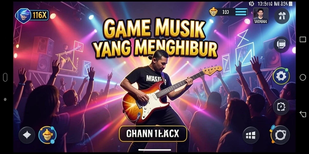 Tampilan gameplay <strong>116X</strong> yang menampilkan keseruan bermain musik.