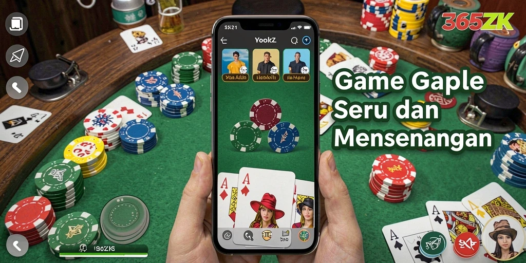 Tampilan gameplay Gaple yang menarik di aplikasi 365ZK.