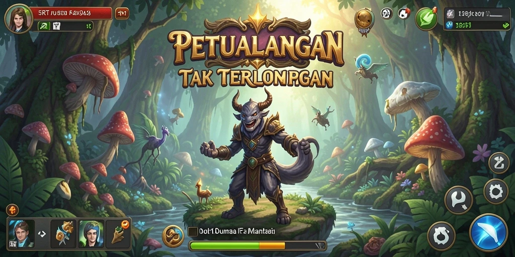 Screenshot gameplay 5RT menampilkan aksi petualangan yang mendebarkan.