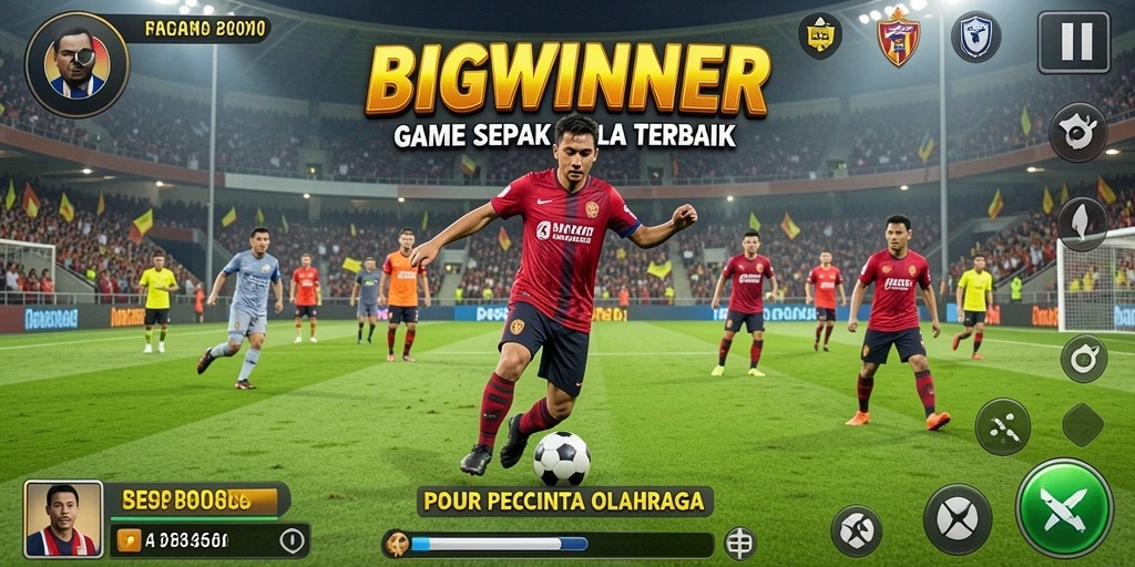 Gameplay mendebarkan di lapangan sepak bola.