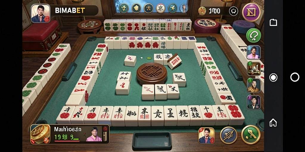 Screenshot gameplay BIMABET menampilkan suasana Mahjong yang menarik.