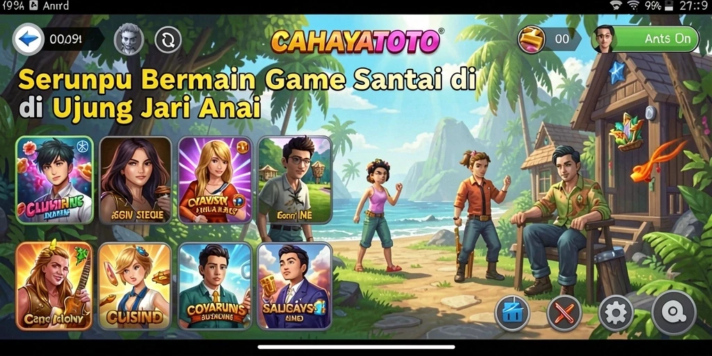 Tampilan gameplay CAHAYATOTO yang cerah dan menarik.