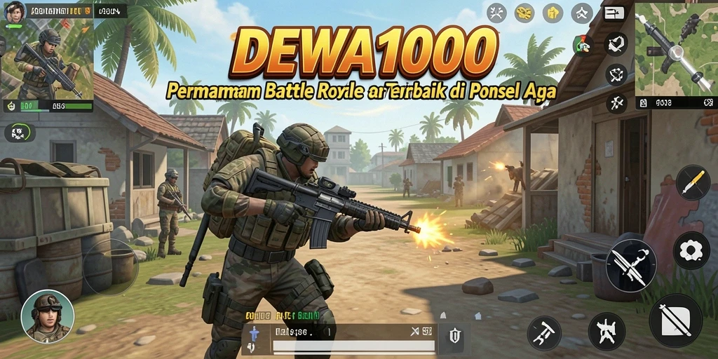 DEWA1000 menampilkan aksi intens dalam pertempuran Battle Royale.