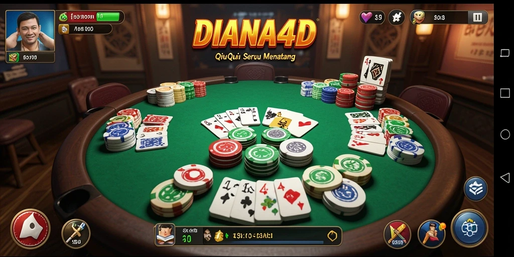 Tampilan gameplay seru dalam DIANA4D QiuQiu.