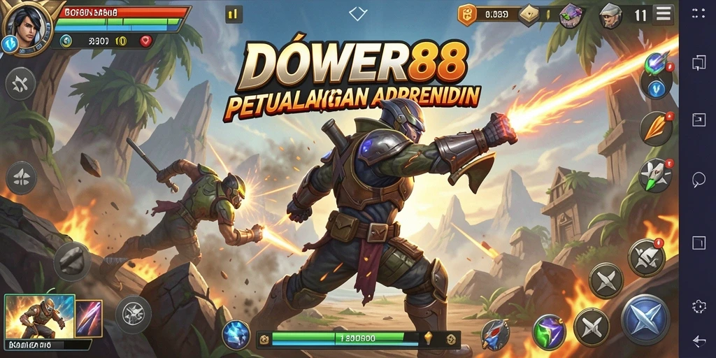 Screenshot gameplay DOWER88 menampilkan pertarungan seru dan aksi mendebarkan.