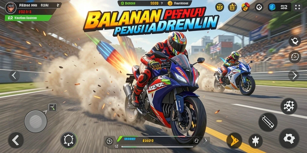 Menampilkan aksi balap motor yang mendebarkan di F32.