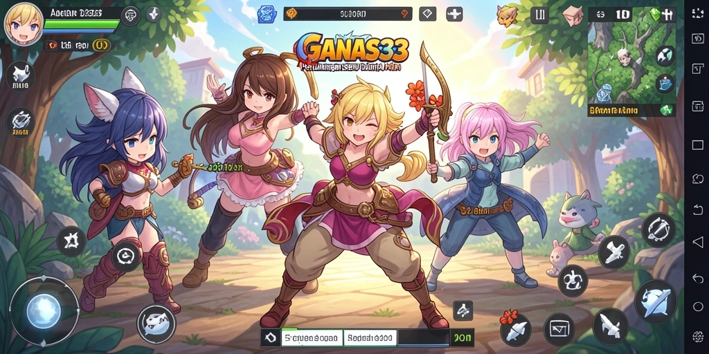 Tampilan gameplay seru di GANAS33 dengan karakter anime yang menawan.