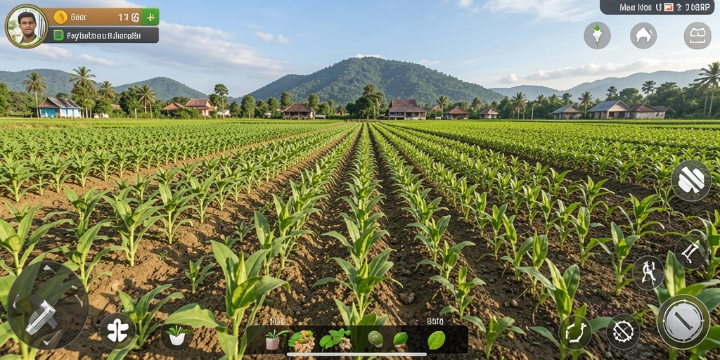 Gameplay KAKRP yang menarik dengan elemen pertanian interaktif.
