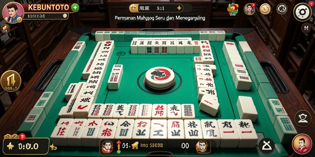 Tampilan gameplay menakjubkan dari KEBUNTOTO dengan ubin Mahjong yang warna-warni.