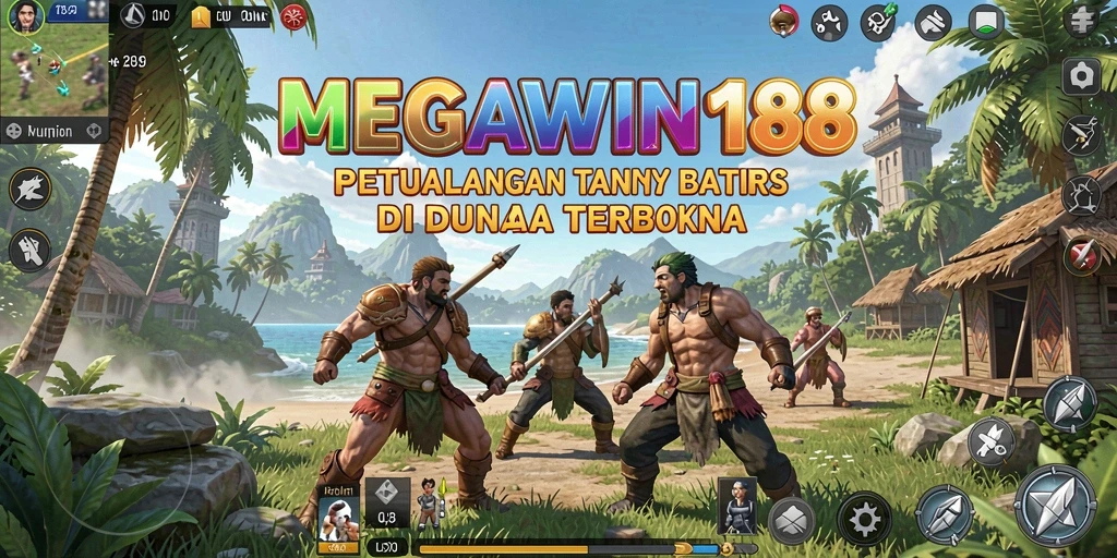 Tangkapan layar gameplay MEGAWIN188 menggambarkan eksplorasi dunia terbuka yang luas.