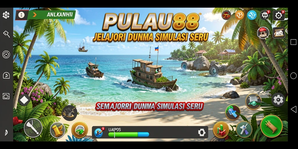 Tampilan menarik dari gameplay PULAU88 yang menampilkan pulau virtual.