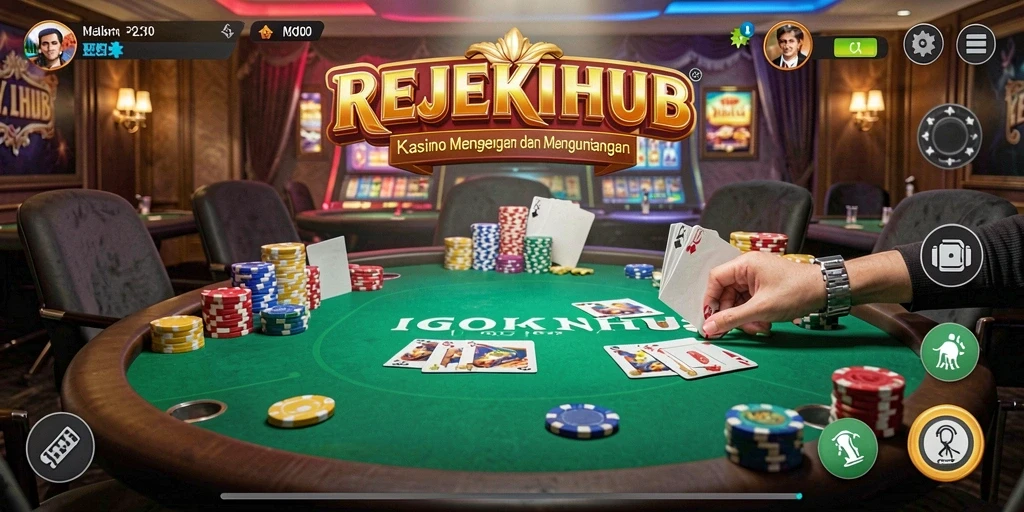 Screenshot REJEKIHUB menunjukkan antarmuka permainan Kasino yang menarik dan modern.