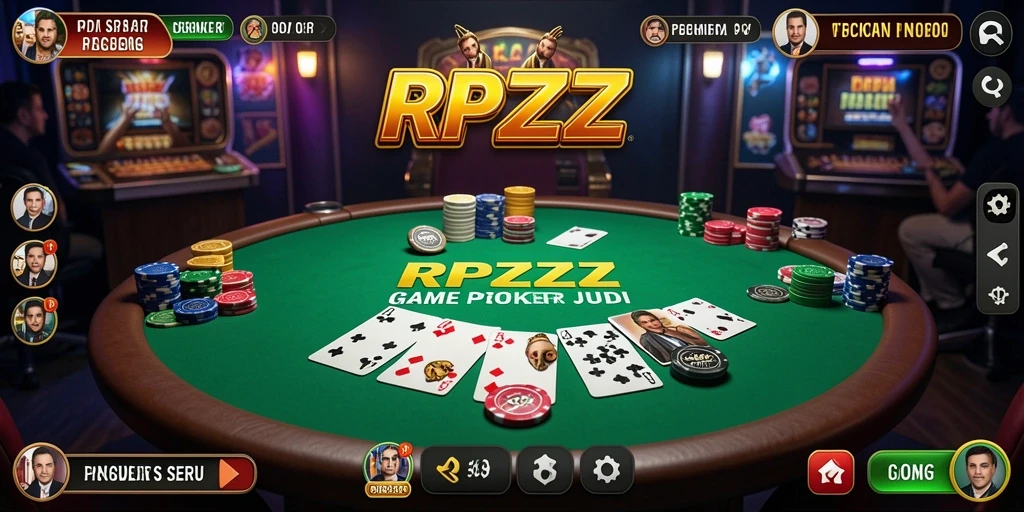 Tampilan gameplay poker yang mendebarkan di RPZZZ, sangat seru dan interaktif.