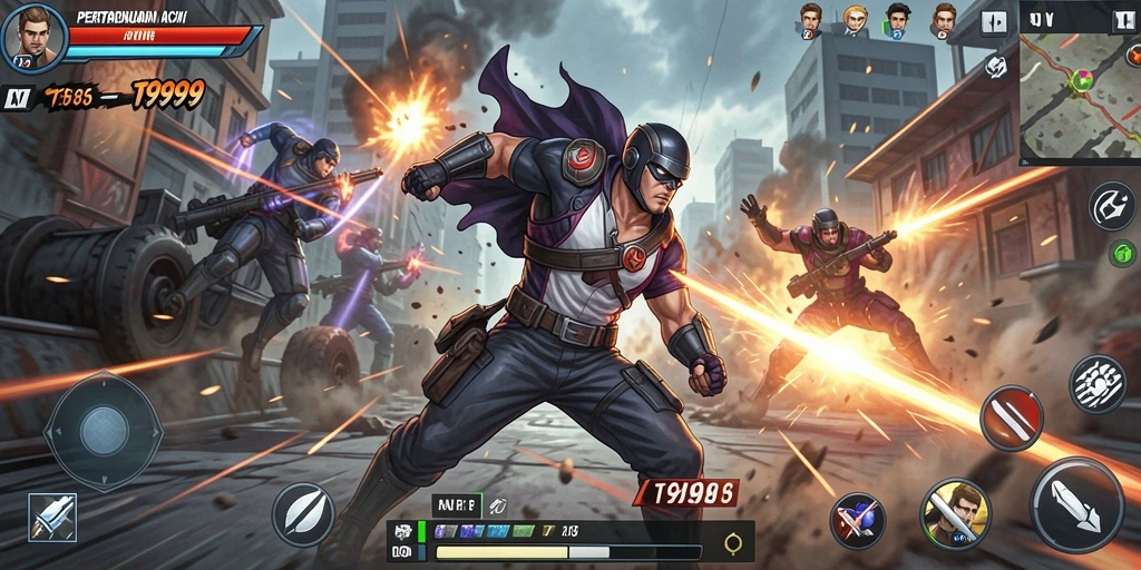 Tampilan menarik dari gameplay T9999 yang penuh aksi.