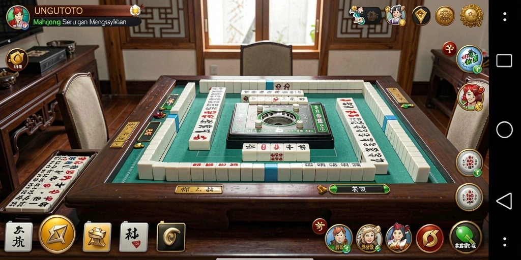 Tampilan gameplay UNGUTOTO yang menggugah selera bermain Mahjong.