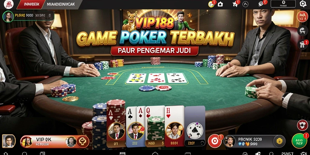 Screenshot gameplay Poker yang mendebarkan dari VIP188.